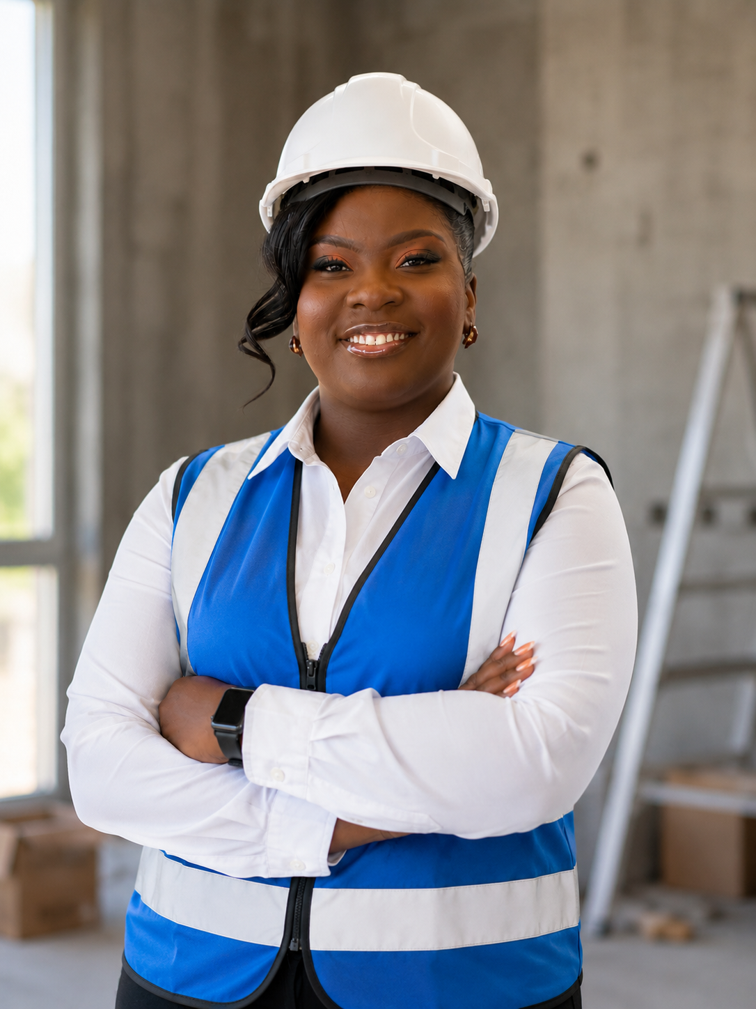 Jo on-site during a maintenance job
